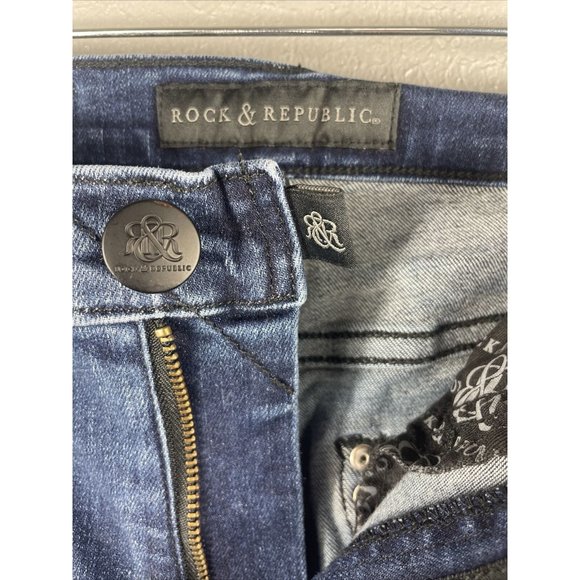 Rock & Republic Women's Skinny Jeans - Distressed Embellished - Size 6 - Picture 6 of 8